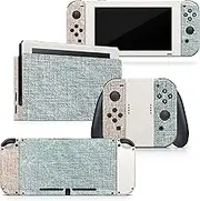 Tacky Design Retro Pastel Skin Compatible with Nintendo Switch Skin - Premium Vinyl 3M Fabric Texture Colorwave Nintendo Switch Stickers Set - Switch Skin for Console, Dock, Joy Con - Decal Full Wrap