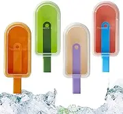 s Molds - Reusable Easy Release Ice Pop Maker,Reusable Maker with Lids and Sticks Kitchen Gadget for Cubes, Cream & Snack