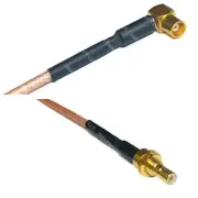 RG316 MCX FEMALE ANGLE to SMB MALE BULKHEAD Coax RF Cable USA-Ship