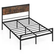 Costway Full Size Metal Bed Frame w/Headboard Heavy Duty Black