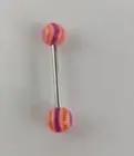Glow In The Dark Luminous Orange/Pink Barbell Tongue Rings Body Piercing.