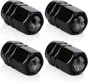 4 PCS Metal Tire Valve Caps Compatible with Honda Series Stem Cap Universal Car Tire Air Valve Caps Decoration Car Accessories (for Hd Black)