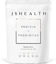 JSHealth Pea Protein Powder with Probiotics - Vanilla Bean Flavour |Gluten Free | Dairy Free | Free From Refined Sugar and Artificial Sweeteners (300 g pouch)