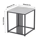 LUVODI Luxury Sofa Side Coffee Table White Square Marble End Table for Living Ro