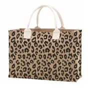 Viv and Lou Leopard Burlap Tote Bag