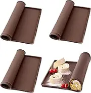 4 Pieces Silicone SwissRoll Baking Tray - BakingTray Silicone Mat - Non-Stick Functional Cookie Sheet Oven Liner - Bakings Trays Sheet Pan | for Pizza Cookiess