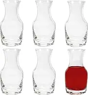 Cornucopia Mini Individual Wine Carafes (6-Pack); 6.5oz Single-Serving Personal Size Decanters for Dinner Parties, Wine Tastings, and More