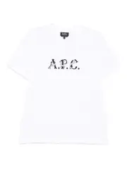 [A.P.C.] A. P.C.-T-Shirt Hugo In Cotone Biologico Con Stampa Logo-Donna M