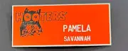 RARE PAMELA HOOTERS Girl Uniform Collectible Pin Badge Savannah NAME TAG