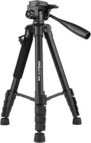 Height Adjustable Al num Tripod Stand 2~5KG Payload 5-Section 168cm/66.14-inch with Universal 1/4 face Black One Size
