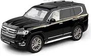 Scale Finished Model Car 1:18 Scale for Toyota Land Cruiser LC300 SUV Exquisite Metal Model Car Collection Car Display Souvenir Die-cast Vehicle(Black)