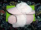 Crocs Classic Luxe Pink Rose Dust Fur Fuzzy Scuff Slippers Mule Kids W 4/M 2 New