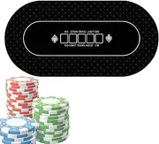 Poker Table Cloth - 120x60cm Poker Table, Poker Table Tops | Anti Slip Poker Mat, Poker Table Top Mat, Game Table Mat, Holdem Poker Mat, Card Table Covers for Poker Fundraisers Theme Night