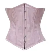 MISS LEATHER Bustier corset top Shiny Glitter Steel-Boned Lace up PVC UnderBust