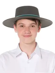Yrs 7-10 Grey/Bottle Akubra Style Hat