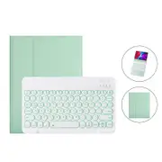 Catzon iPad Keyboard Case with 7-color Backlit Retro Round Keys Wireless Bluetooth keyboard for iPad 9.7/10.2/10.5-Green