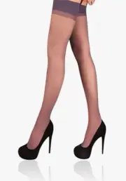 MILA MARUTTI 20 Denier sheer nylon stockings, Size XL, Gray color, New