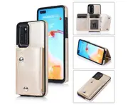 Case for Huawei P40 Pro, Leather Wallet Case With Card Pockets Back Flip Shockproof Cover Case-Gold
