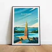 Hamburg Traditional Travel Print Germany Hamburg Poster Hamburg Print Wedding