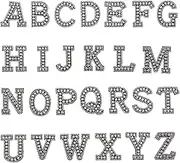 VGOL 26PCS Alphabet Patches A-Z Letters Rhinestone Appliques Sew On Iron On Embellishments for Clothes Hats Bags DIY Repairing Decoration Accessories