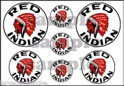RED INDIAN MOTOR OIL DECAL 1 INCH 3/4 INCH 1/2 INCH ROUND WATERSLIDE