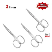 3 Pcs 3.75" Fishing Fly Tying Tools All Purpose Curved Scissor EXTRA LARGE RING