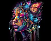 DIY Paint by Numbers Colorful Girl Paint by Number for Adults Beginner and Kids with Paintbrushes Black Girl Acrylic Painting by Numbers Kits on Canvas Art Crafts for Home Walls 16"x20"(Frameless)