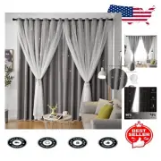 Soft Grey Star Blackout Curtains for Modern Nurseries - 2 Panels, 63 Inch
