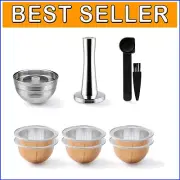 Stainless Steel Reusable Vertuo Nespresso Pods - 2pcs with Tamper Included