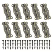 Small Vintage Box Hinges 2 Inch, 10 Pack 90-Degree Butterfly Hinges, Brown