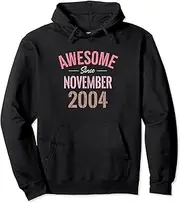 [VidiAmazing] 18th Birthday 18 Years Old, Awesome Since November 2004 Pullover Hoodie ds357