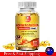 Organic Ashwagandha 5000mg Relief Stress Anxiety Boosts Immunity 120 Capsules