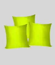 3 x Plain Satin 32x32 Lemon Cushion Cover / Pillow Cases /Sofa Décor