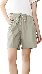 [POWER FLOWER] Women's Summer Shorts - Casual Quick Dry Shorts with Pockets, Lightweight and Breathable
