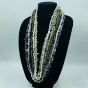 JTV Assorted Gemstone Chip Bead 35” Endless Strand Necklaces Set Of 10