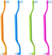 Orthodontic Toothbrush 4Pcs Tiny Tuft Toothbrush Two in One Double Head Interden