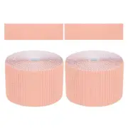 2Pcs 3.9inch x 131.2ft Bulletin Board Border, Pink (1.3mm)