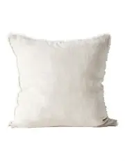 [Aura Home] Vintage Linen Fringe Cushion in Sand