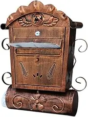 Wall Mounted Post Box, Wall Mounted Letterbox, Wall Mount Locking Mailbox Universal Vertical Mounted Mail Box Galvanized Home Office Business