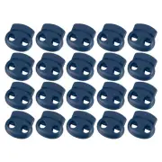 Plastic Spring Cord Locks, 20Pcs Shoe Lace Tie Lock (Navy)