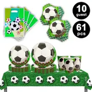 Soccer Goool Theme Party 10 Guest Tableware Value Pack Plates Cups Naplkins Tablecloth Gift Bags