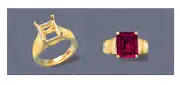 14kt White or Yellow Gold Ladie's Emerald Ring Setting Size 7 (8x6-12x10mm)