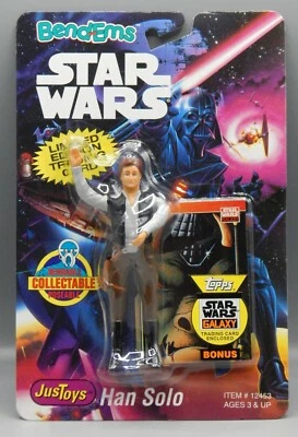 1994 vintage Star Wars Justoys HAN SOLO bendy action figure MOC sealed toy REBEL