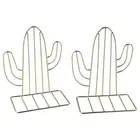 Metal Bookends Cactus Books Holder Heavy Duty Bookshelf Decor Home