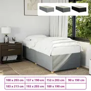 Bed Frame Slatted Single Bed Mattress Base Bedstead 90x190 cm Fabric vidaXL