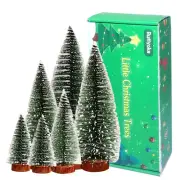 6 PCS Bottle Brush Trees Mini Christmas Trees Table Top Pine Tree Small Sisal...