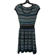 Jessica Simpson Striped Knit Knee Length Dress Womens S Gallo Scoop Neck NEW