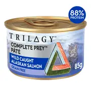Trilogy Complete Prey Pate Adult Alaskan Salmon Wet Cat Food 85g 24x85g