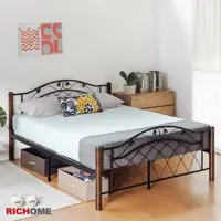 在飛比找momo購物網優惠-【RICHOME】西莉婭5呎雙人床(鐵床 床架 雙人床)