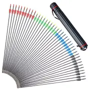 6X 31" Fiberglass Arrows 6mm Archery Hunting Target Arrows Quiver Recurve Bow